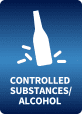 Icon of a bottle with 'Controlled Substances/Alcohol' text.